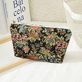 Floral Patterned Pouch Clutch Bag