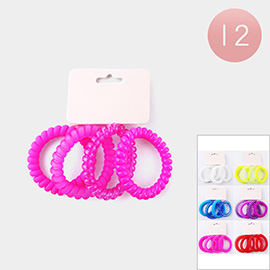 12 Set of 4 - Telephone Cord Coil Hair Bands