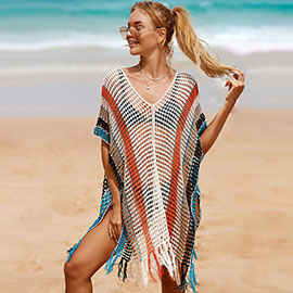 Colorful Crochet Cover Up Poncho