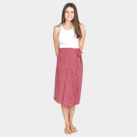 Patterned Beach Cover Up Midi Wrap Skirt