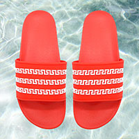 Greek Patterned Slide Sandal Slippers