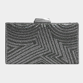 Pattern Detailed Bling Rectangle Evening Clutch / Crossbody Bag