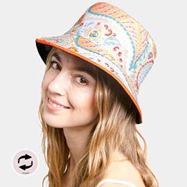 Reversible Paisley Patterned Bucket Hat