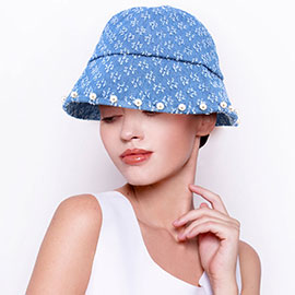 Pearl Embellished Patterned Bucket Hat