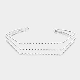 Angled Split Metal Cuff Bracelet