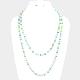 Faceted Beaded Long Necklace