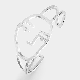 Abstract Metal Face Cuff Bracelet