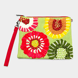 Floral Wristlet Clutch Bag