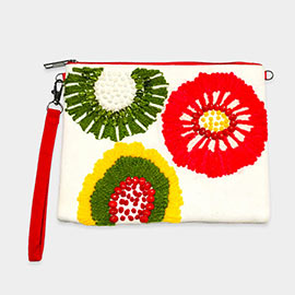 Floral Wristlet Clutch Bag