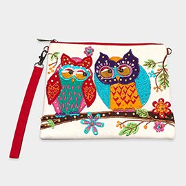Owl Wristlet Clutch Bag