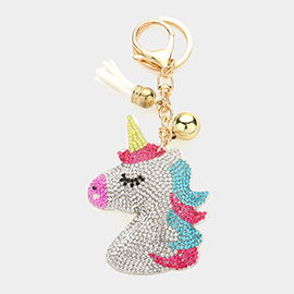 Bling Unicorn Tassel Keychain