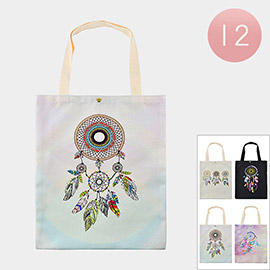 12PCS - Dreamcatcher Printed Tote Bags