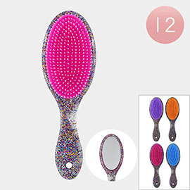 12PCS - Confetti Mirror Hair Brushes