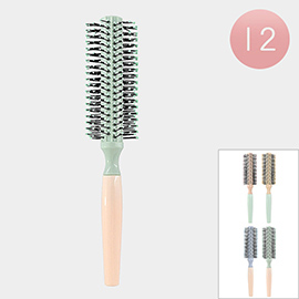12PCS - Two Tone Hair Brushes