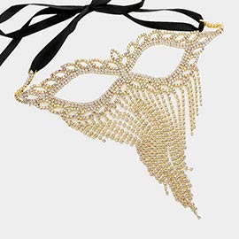 Rhinestone Fringe Masquerade Mask