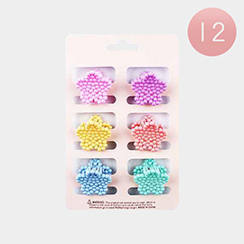 12 Set of 6 - Bubble Textured Star Mini Hair Claw Clips