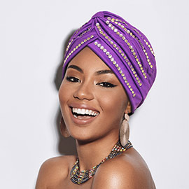 Bling Solid Turban Hat