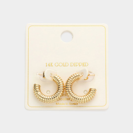 14K Gold Dipped 0.8 Inch Brass Metal Hoop Earrings