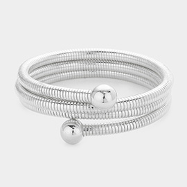 Metal Ball Accented Coil Bracelet
