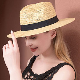 Black Band Straw Panama Sun Hat
