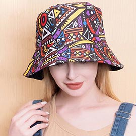 Geometric Patterned Bucket Hat