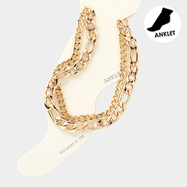 Metal Chain Double Layered Anklet