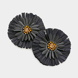 Floral Raffia Earrings