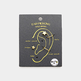 Secret Box _ 14K Gold Dipped Metal Star Endless Hoop 4PCS Ear Piercings
