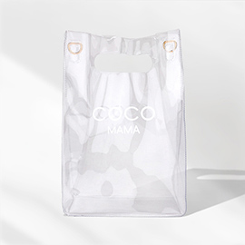 Coco Mama Printed Transparent Tote / Crossbody Bag