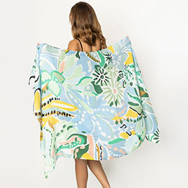 Tropical Floral Printed Oblong Scarf
