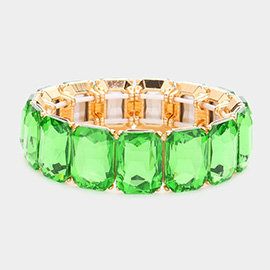 Emerald Cut Stone Stretch Evening Bracelet