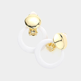 Irregular Open Metal Circle Clip on Earrings
