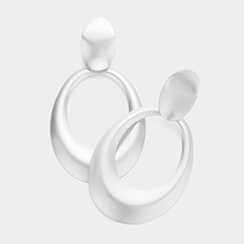 Open Metal Oval Clip on Earrings