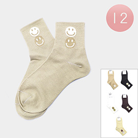 12Pairs - Smile Pointed Socks