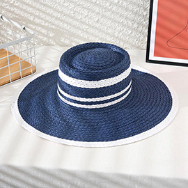 Color Block Straw Sun Hat