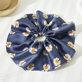 Daisy Flower Patterned Scrunchie Hair Band