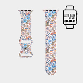 Flower Pattern Apple Watch Silicone Band