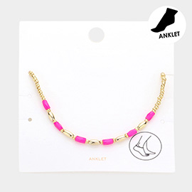 Faceted Rectangle Bead Pointed Anklet