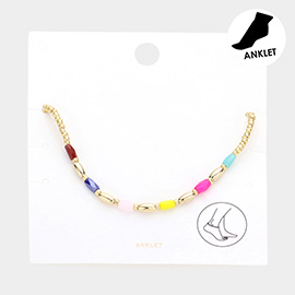 Faceted Rectangle Bead Pointed Anklet