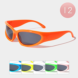 12PCS - Solid Frame Wayfarer Sunglasses