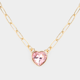 Heart Stone Pendant Necklace