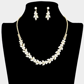 Pearl Embellished Rhinestone Necklace