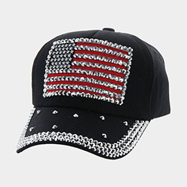 American USA Flag Studded Baseball Cap