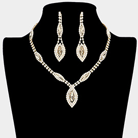 Marquise Stone Accented Rhinestone Necklace