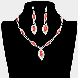 Marquise Stone Accented Rhinestone Necklace