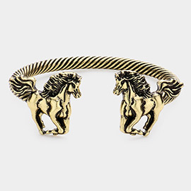 Running Horse Twisted Metal Cuff Bracelet