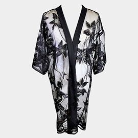 Flower Lace Cover Up Kimono Poncho
