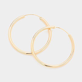1.6 Inch Brass Metal Endless Hoop Earrings