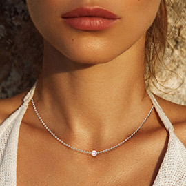 Pearl Accented Metal Ball Necklace