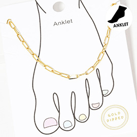 Gold Dipped Metal Chain Link Anklet